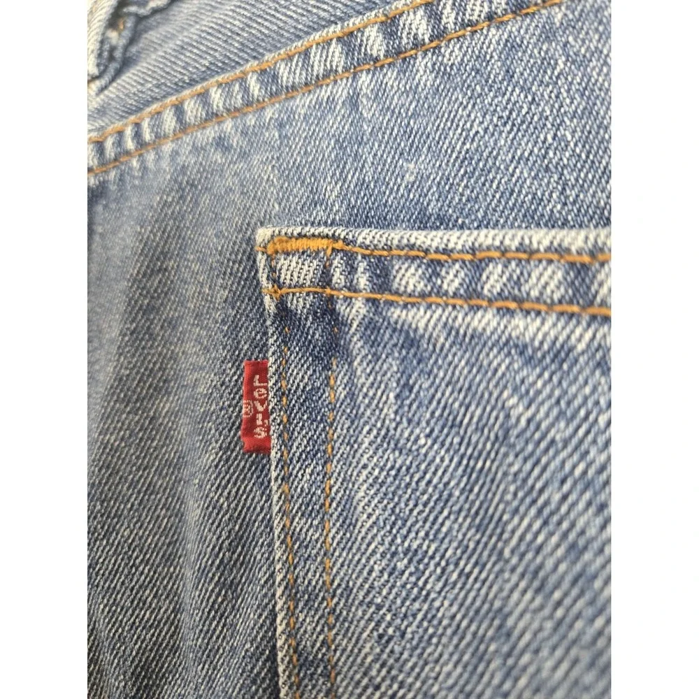 Levis Mens 505 Jeans Size 42 x 30 Regular Fit Straight 100% Cotton Denim Blue